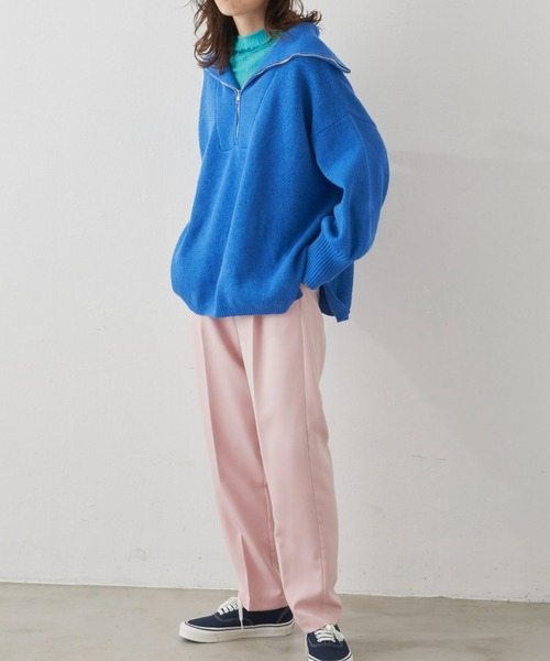 Auntie Rosa Holiday（アンティローザホリデー）の「ハーフZIPオーバーサイズニットプルオーバー（ニット/セーター・レディース・オフホワイト/オレンジ/ブルー・FREE）」の14枚目の写真