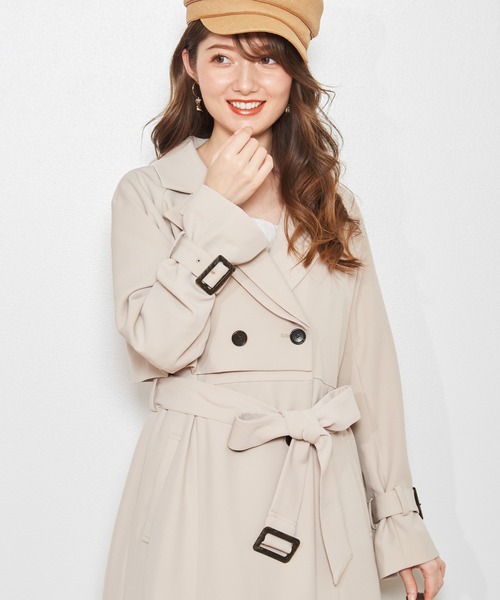 NOELA（ノエラ）の「ダブルカラーマーメイドトレンチ（トレンチコート・レディース・ピンク/ベージュ・M/S）」の7枚目の写真