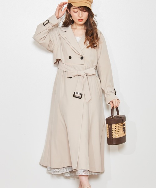 NOELA（ノエラ）の「ダブルカラーマーメイドトレンチ（トレンチコート・レディース・ピンク/ベージュ・M/S）」の5枚目の写真