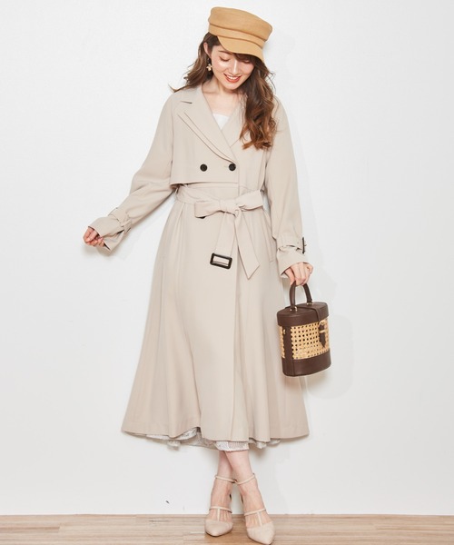 NOELA（ノエラ）の「ダブルカラーマーメイドトレンチ（トレンチコート・レディース・ピンク/ベージュ・M/S）」の3枚目の写真