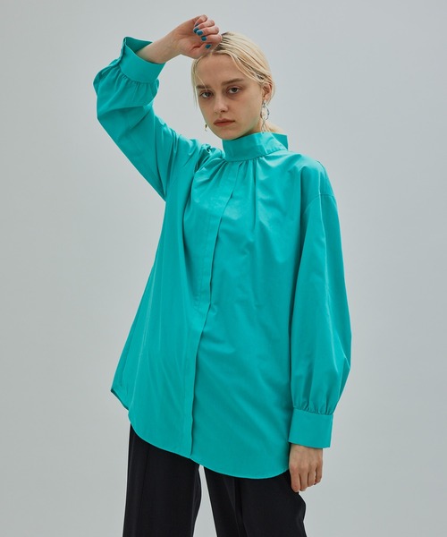 UNITED TOKYO（ユナイテッドトウキョウ）の「2wayスタンドブラウス（シャツ/ブラウス・レディース・ブラック/オフホワイト/グリーン・FREE）」の3枚目の写真