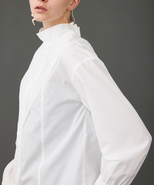 UNITED TOKYO（ユナイテッドトウキョウ）の「2wayスタンドブラウス（シャツ/ブラウス・レディース・ブラック/オフホワイト/グリーン・FREE）」の6枚目の写真