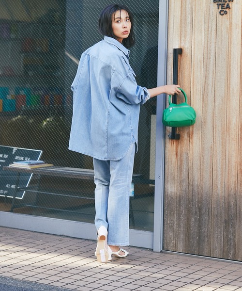 maison-vincent（メゾンヴァンサン）の「Maison Vincent/ギャザーコンパクトボストン（ハンドバッグ・レディース・グリーン/アイボリー・FREE）」の22枚目の写真