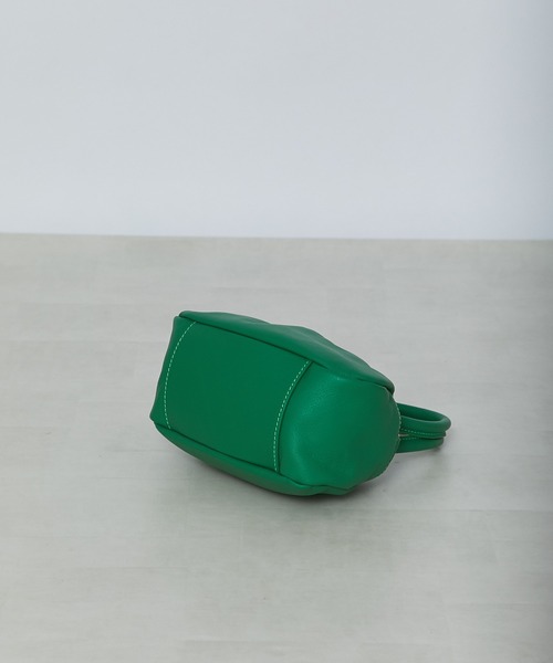 maison-vincent（メゾンヴァンサン）の「Maison Vincent/ギャザーコンパクトボストン（ハンドバッグ・レディース・グリーン/アイボリー・FREE）」の21枚目の写真