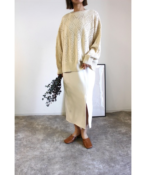 MLI'A(エムリア)の「スリットナロースカート(スカート・レディース・アイボリー/ブラック/ライトグリーン/イエロー系5/オレンジ・FREE)」の12枚目の写真