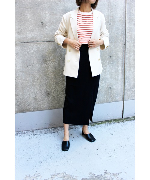 MLI'A(エムリア)の「スリットナロースカート(スカート・レディース・アイボリー/ブラック/ライトグリーン/イエロー系5/オレンジ・FREE)」の9枚目の写真