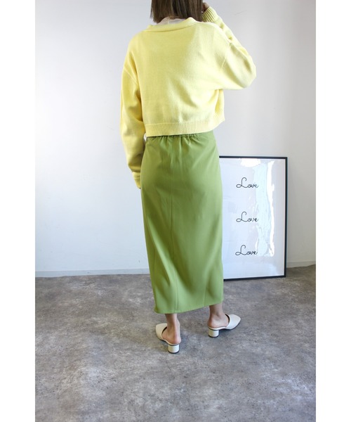 MLI'A(エムリア)の「スリットナロースカート(スカート・レディース・アイボリー/ブラック/ライトグリーン/イエロー系5/オレンジ・FREE)」の10枚目の写真