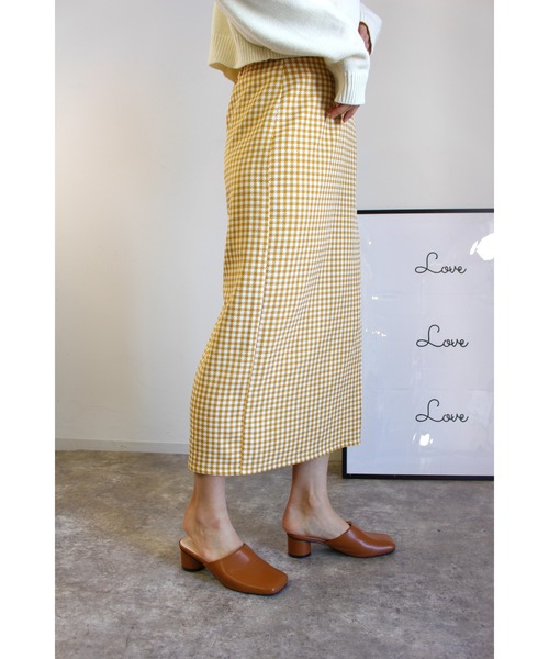 MLI'A(エムリア)の「スリットナロースカート(スカート・レディース・アイボリー/ブラック/ライトグリーン/イエロー系5/オレンジ・FREE)」の7枚目の写真
