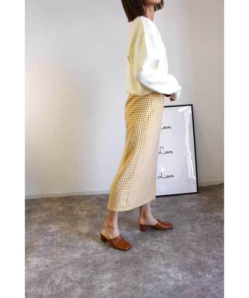 MLI'A(エムリア)の「スリットナロースカート(スカート・レディース・アイボリー/ブラック/ライトグリーン/イエロー系5/オレンジ・FREE)」の14枚目の写真