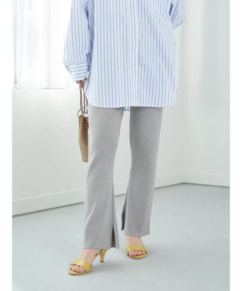 earth music&ecology（アースミュージックアンドエコロジー）の「リブニットパンツ＊（その他パンツ・レディース・グレー/グレイッシュベージュ・FREE）」の11枚目の写真