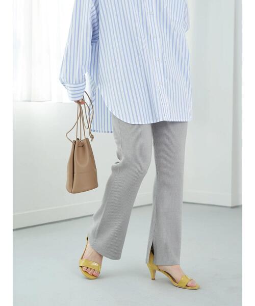 earth music&ecology（アースミュージックアンドエコロジー）の「リブニットパンツ＊（その他パンツ・レディース・グレー/グレイッシュベージュ・FREE）」の13枚目の写真