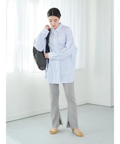 earth music&ecology（アースミュージックアンドエコロジー）の「リブニットパンツ＊（その他パンツ・レディース・グレー/グレイッシュベージュ・FREE）」の14枚目の写真