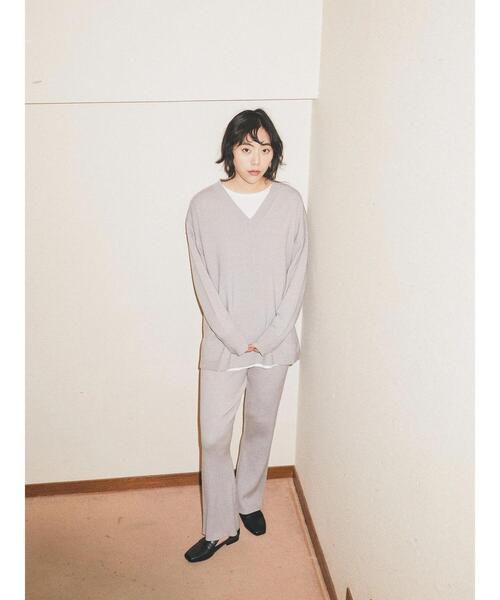 earth music&ecology（アースミュージックアンドエコロジー）の「リブニットパンツ＊（その他パンツ・レディース・グレー/グレイッシュベージュ・FREE）」の17枚目の写真