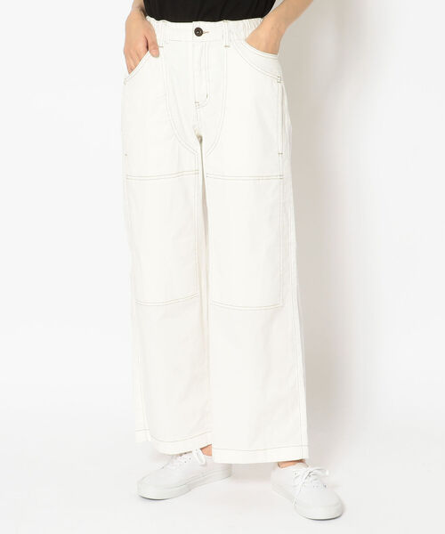 AVIREX(アヴィレックス)の「【Women's】SH ウェスト ギャザーズ カラー スティッチ パンツ /WAIST GATHERS COLOR STITCH PANTS / アヴィレックス / AVIREX(その他パンツ・レディース・ホワイト/オリーブ・LARGE/MEDIUM/SMALL)」の2枚目の写真