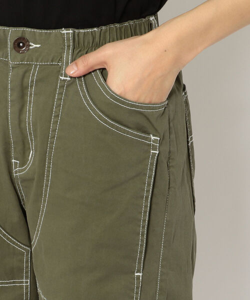 AVIREX(アヴィレックス)の「【Women's】SH ウェスト ギャザーズ カラー スティッチ パンツ /WAIST GATHERS COLOR STITCH PANTS / アヴィレックス / AVIREX(その他パンツ・レディース・ホワイト/オリーブ・LARGE/MEDIUM/SMALL)」の6枚目の写真