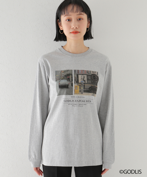 Simplicite(サンプリシテ)の「【GODLIS/ゴドリス】 PHOTO TEE by ROCK STANLEY◆(Tシャツ/カットソー・レディース・ホワイト/チャコールグレー/ベージュ・MEDIUM/X-LARGE)」の7枚目の写真