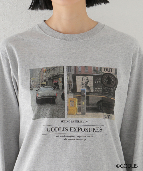Simplicite(サンプリシテ)の「【GODLIS/ゴドリス】 PHOTO TEE by ROCK STANLEY◆(Tシャツ/カットソー・レディース・ホワイト/チャコールグレー/ベージュ・MEDIUM/X-LARGE)」の10枚目の写真