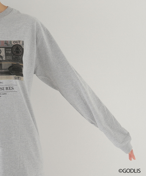 Simplicite(サンプリシテ)の「【GODLIS/ゴドリス】 PHOTO TEE by ROCK STANLEY◆(Tシャツ/カットソー・レディース・ホワイト/チャコールグレー/ベージュ・MEDIUM/X-LARGE)」の13枚目の写真