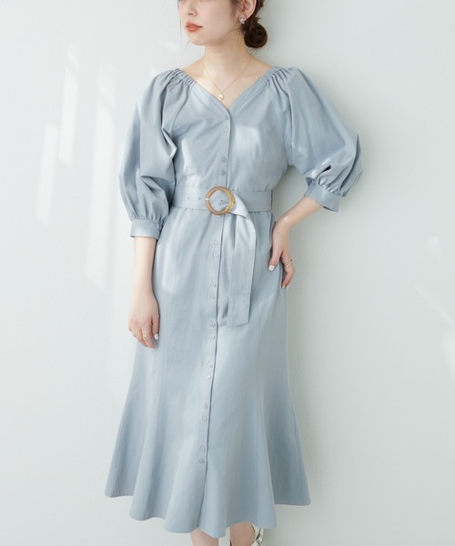 natural couture（ナチュラルクチュール）の「【WEB限定サイズ有り】トレンドがぎゅっと詰まった　オフショルにもなるマルチWAYワンピース（ワンピース・レディース・ブラック/サックスブルー/ピンク/アイボリー/ミント・SMALL/MEDIUM）」の4枚目の写真