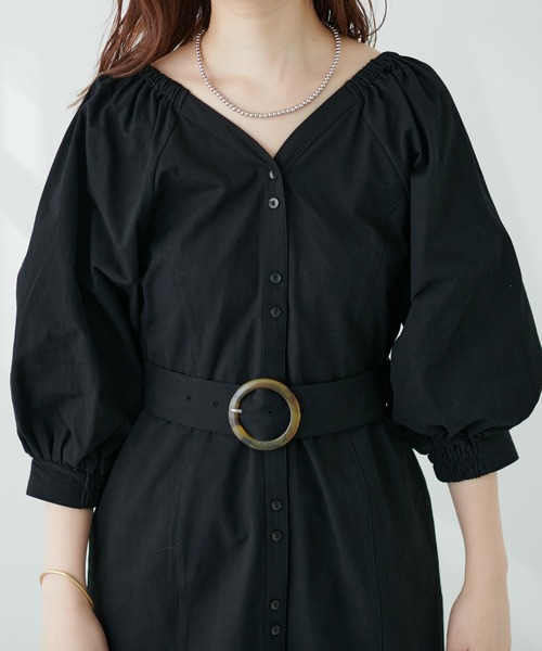 natural couture（ナチュラルクチュール）の「【WEB限定サイズ有り】トレンドがぎゅっと詰まった　オフショルにもなるマルチWAYワンピース（ワンピース・レディース・ブラック/サックスブルー/ピンク/アイボリー/ミント・SMALL/MEDIUM）」の6枚目の写真