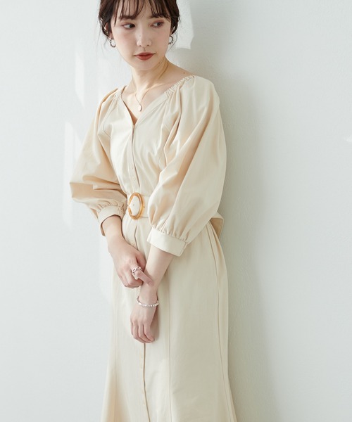 natural couture（ナチュラルクチュール）の「【WEB限定サイズ有り】トレンドがぎゅっと詰まった　オフショルにもなるマルチWAYワンピース（ワンピース・レディース・ブラック/サックスブルー/ピンク/アイボリー/ミント・SMALL/MEDIUM）」の22枚目の写真