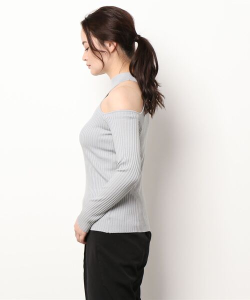 ANAP（アナップ）の「ワンショルリブニットトップスカットソー（Tシャツ/カットソー・レディース・ホワイト/ライトグレー/ブラック/グレイッシュベージュ・FREE）」の17枚目の写真