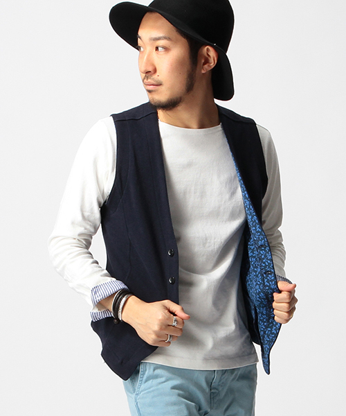 BEAMS（ビームス）の「○BEAMS / ダブルフェイス カットソー ジレベスト（ベスト・メンズ・グレー/ブラック/ネイビー・SMALL/LARGE/MEDIUM）」の3枚目の写真