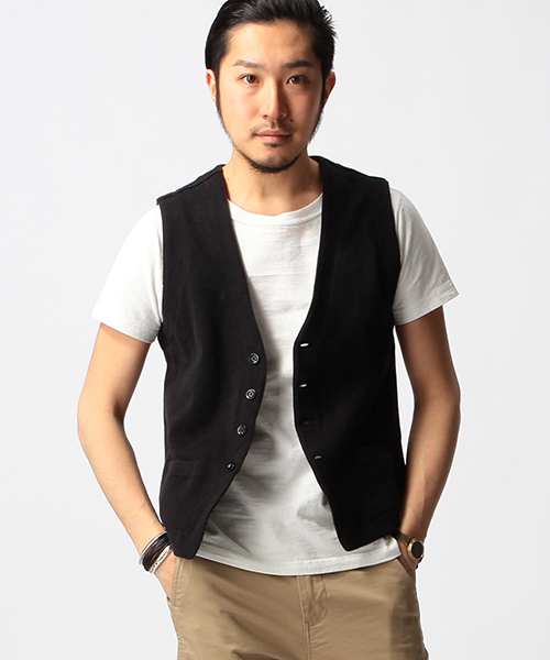 BEAMS（ビームス）の「○BEAMS / ダブルフェイス カットソー ジレベスト（ベスト・メンズ・グレー/ブラック/ネイビー・SMALL/LARGE/MEDIUM）」の2枚目の写真