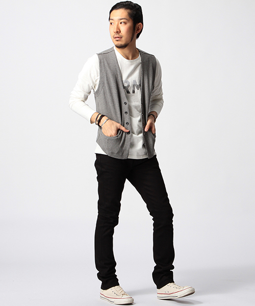 BEAMS（ビームス）の「○BEAMS / ダブルフェイス カットソー ジレベスト（ベスト・メンズ・グレー/ブラック/ネイビー・SMALL/LARGE/MEDIUM）」の17枚目の写真