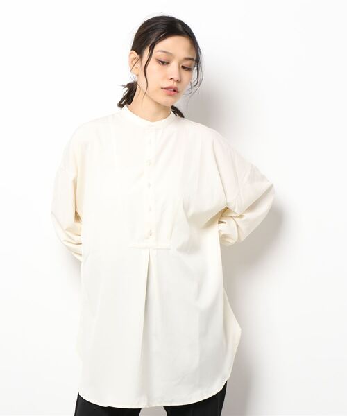 ehka sopo（エヘカソポ）の「ヨークチュニックブラウス（シャツ/ブラウス・レディース・オフホワイト/キナリ/グレー・ﾌﾘ-）」の7枚目の写真