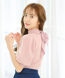 TITTY&CO. | バックシフォンリボンニット(ニット/セーター)