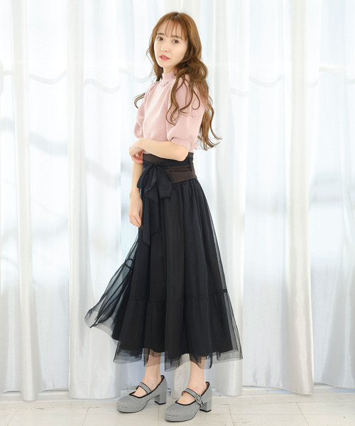 TITTY&CO.（ティティーアンドコー）の「【TITTY&CO.】バックシフォンリボンニット（ニット/セーター・レディース・オフホワイト/ベージュ/ピンク・FREE）」の12枚目の写真