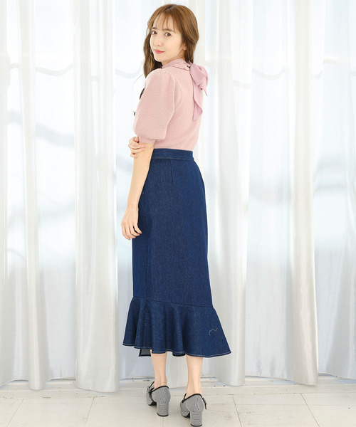 TITTY&CO.（ティティーアンドコー）の「【TITTY&CO.】バックシフォンリボンニット（ニット/セーター・レディース・オフホワイト/ベージュ/ピンク・FREE）」の7枚目の写真