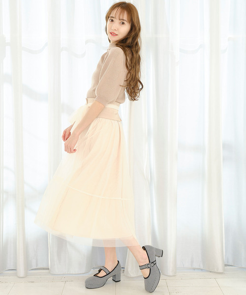 TITTY&CO.（ティティーアンドコー）の「【TITTY&CO.】バックシフォンリボンニット（ニット/セーター・レディース・オフホワイト/ベージュ/ピンク・FREE）」の10枚目の写真