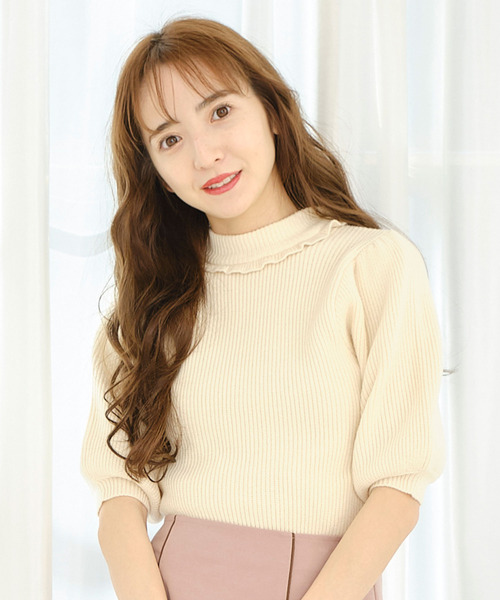 TITTY&CO.（ティティーアンドコー）の「【TITTY&CO.】バックシフォンリボンニット（ニット/セーター・レディース・オフホワイト/ベージュ/ピンク・FREE）」の22枚目の写真