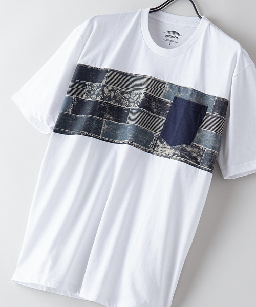 OUTDOOR PRODUCTS(アウトドアプロダクツ)の「ZERO STAIN ゼロステイン プリント切替Tシャツ 汗シミ防止加工(Tシャツ/カットソー・メンズ・ブラック系その他/その他1/その他3/ホワイト/ブルー系その他/ホワイト系その他/その他2/ブラック/その他4/ネイビー・LARGE/MEDIUM/X-LARGE)」の2枚目の写真