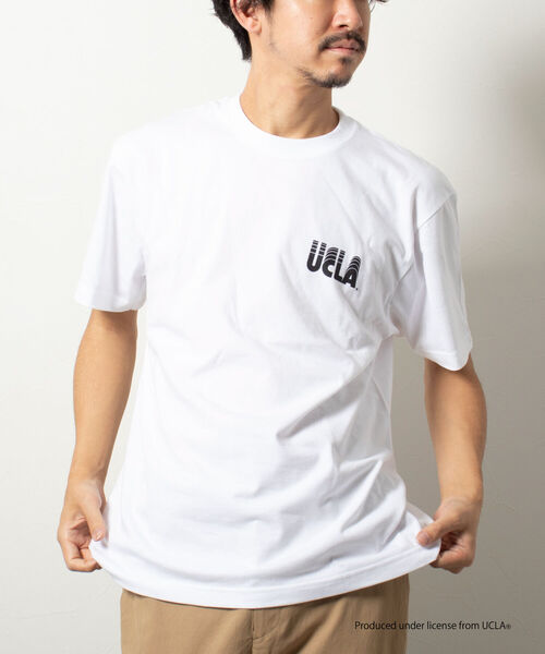 NOLLEY'S goodman（ノーリーズグッドマン）の「【WEB限定】YALE / UCLA カレッジ プリント ビッグシルエット Tシャツ（Tシャツ/カットソー・メンズ・ホワイト×ネイビー/チャコールグレー/ホワイト系その他2/ホワイト×ブラック/ホワイト系その他・LARGE/MEDIUM）」の2枚目の写真