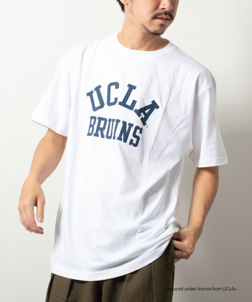 NOLLEY'S goodman（ノーリーズグッドマン）の「【WEB限定】YALE / UCLA カレッジ プリント ビッグシルエット Tシャツ（Tシャツ/カットソー・メンズ・ホワイト×ネイビー/チャコールグレー/ホワイト系その他2/ホワイト×ブラック/ホワイト系その他・LARGE/MEDIUM）」の3枚目の写真
