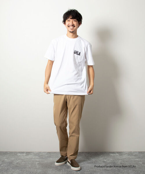 NOLLEY'S goodman（ノーリーズグッドマン）の「【WEB限定】YALE / UCLA カレッジ プリント ビッグシルエット Tシャツ（Tシャツ/カットソー・メンズ・ホワイト×ネイビー/チャコールグレー/ホワイト系その他2/ホワイト×ブラック/ホワイト系その他・LARGE/MEDIUM）」の6枚目の写真