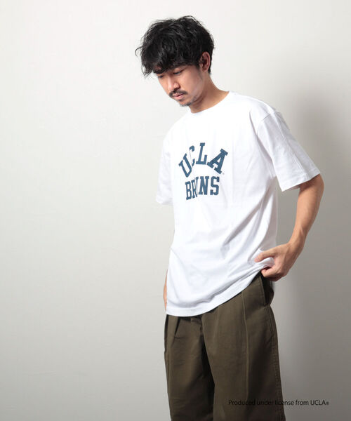 NOLLEY'S goodman（ノーリーズグッドマン）の「【WEB限定】YALE / UCLA カレッジ プリント ビッグシルエット Tシャツ（Tシャツ/カットソー・メンズ・ホワイト×ネイビー/チャコールグレー/ホワイト系その他2/ホワイト×ブラック/ホワイト系その他・LARGE/MEDIUM）」の15枚目の写真