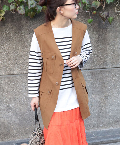 fredy repit（フレディレピ）の「ジレベスト（ベスト・レディース・ブラック/キャメル・38）」の21枚目の写真