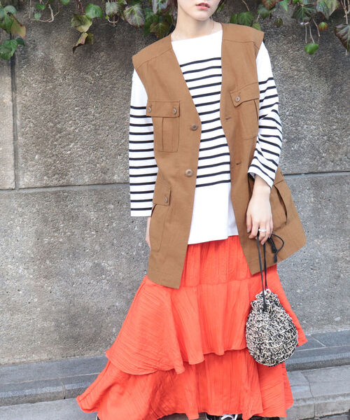 fredy repit（フレディレピ）の「ジレベスト（ベスト・レディース・ブラック/キャメル・38）」の6枚目の写真