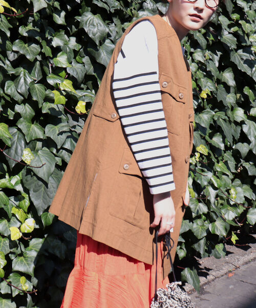 fredy repit（フレディレピ）の「ジレベスト（ベスト・レディース・ブラック/キャメル・38）」の3枚目の写真