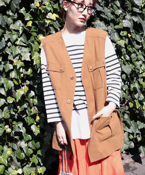 fredy repit（フレディレピ）の「ジレベスト（ベスト・レディース・ブラック/キャメル・38）」の12枚目の写真