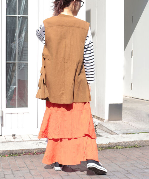 fredy repit（フレディレピ）の「ジレベスト（ベスト・レディース・ブラック/キャメル・38）」の7枚目の写真