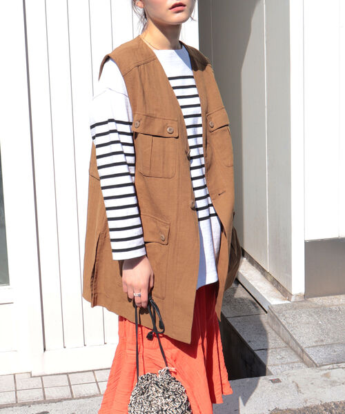 fredy repit（フレディレピ）の「ジレベスト（ベスト・レディース・ブラック/キャメル・38）」の4枚目の写真