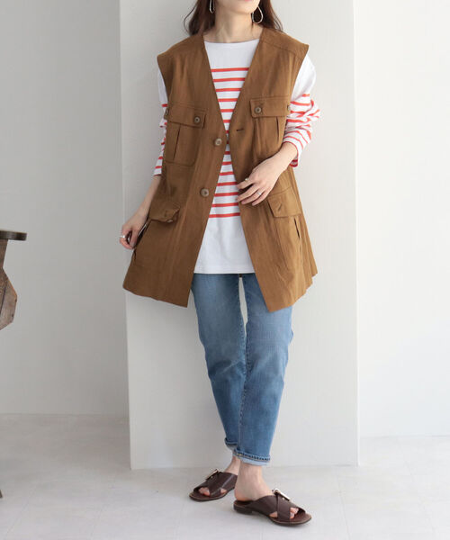 fredy repit（フレディレピ）の「ジレベスト（ベスト・レディース・ブラック/キャメル・38）」の13枚目の写真