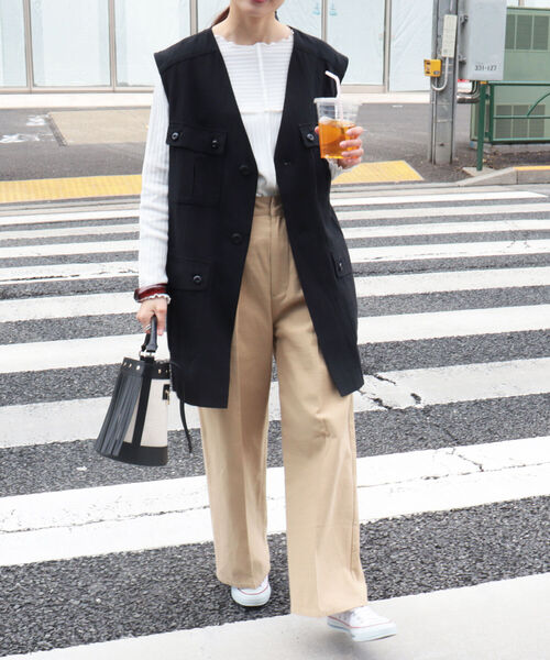fredy repit（フレディレピ）の「ジレベスト（ベスト・レディース・ブラック/キャメル・38）」の2枚目の写真