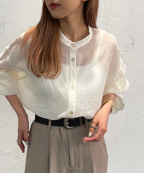 ボリューム袖シアーシャツ【ZOZOTOWN限定アイテム】