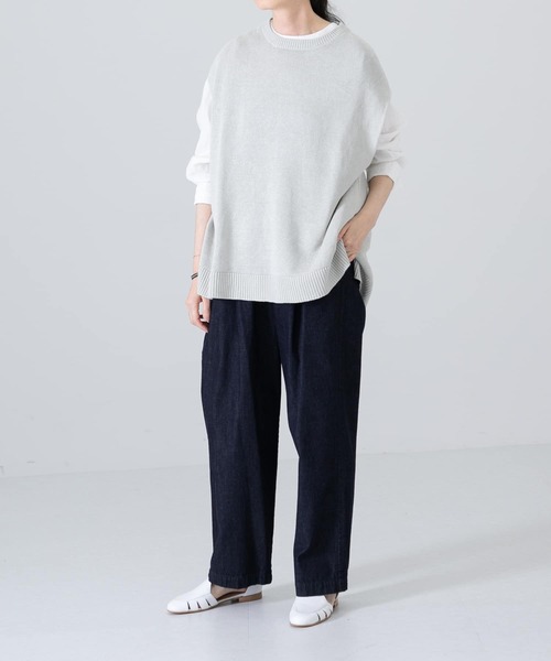 かぐれ(カグレ)の「リネンニットベスト(ベスト・レディース・ベージュ/ミント・FREE)」の7枚目の写真